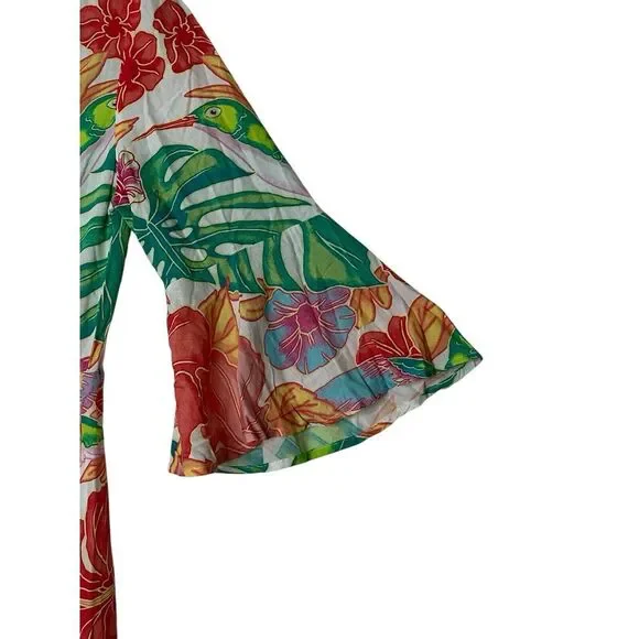 Maaji Joy Kaftan Cover Up Womens Small Sky Garden Beach Tropical‎ Outdoor New - Picture 11 of 13